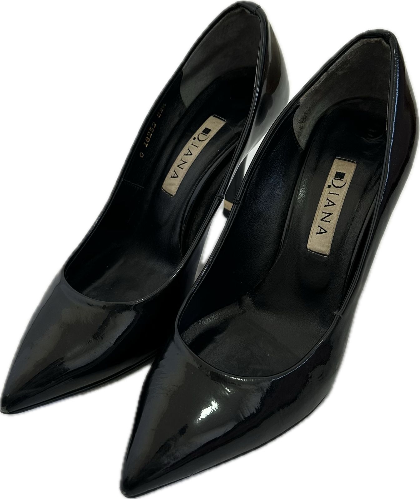 ZK31 【美品】DIANAダイアナ パンプス 靴シューズ ブラック エナメル