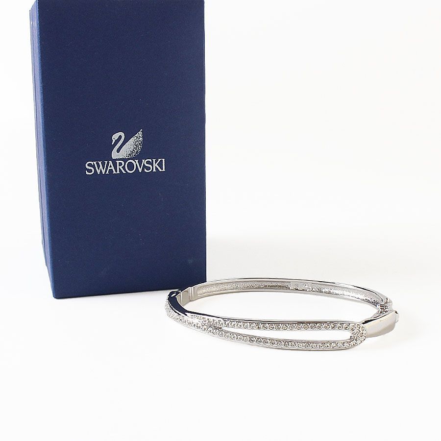 MNL25067 美品 SWAROVSKI スワロフスキー バングル ブレスレット M 