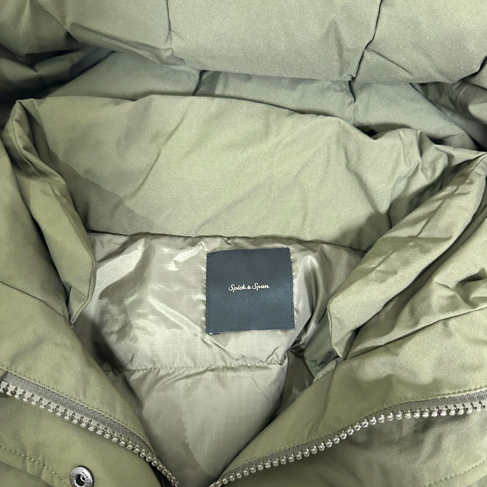 Spick&Span スピック&スパン 24AW 撥水フーデッドダウンハーフコート 
