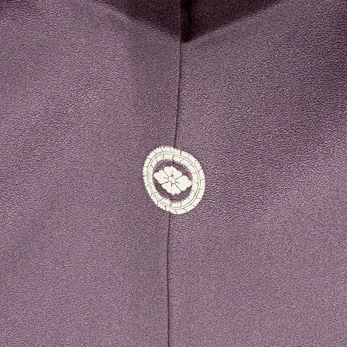 付下げ 身丈154.5cm 裄丈64.5cm M 袷 藤 金彩 紫 正絹 秀品 一つ紋