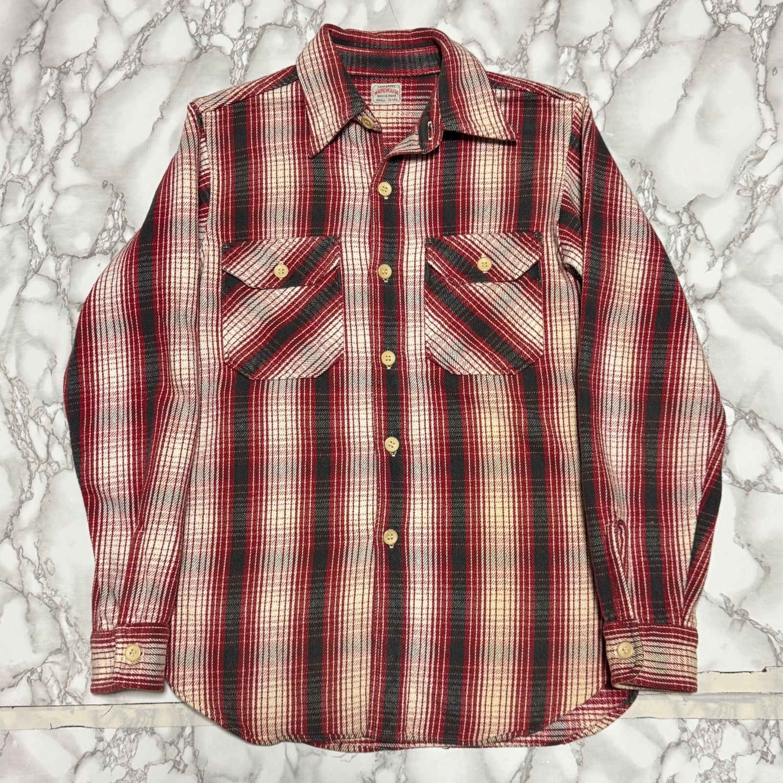 希少【WAREHOUSE ウェアハウス 【商品名】ネルシャツ シャツ 長袖