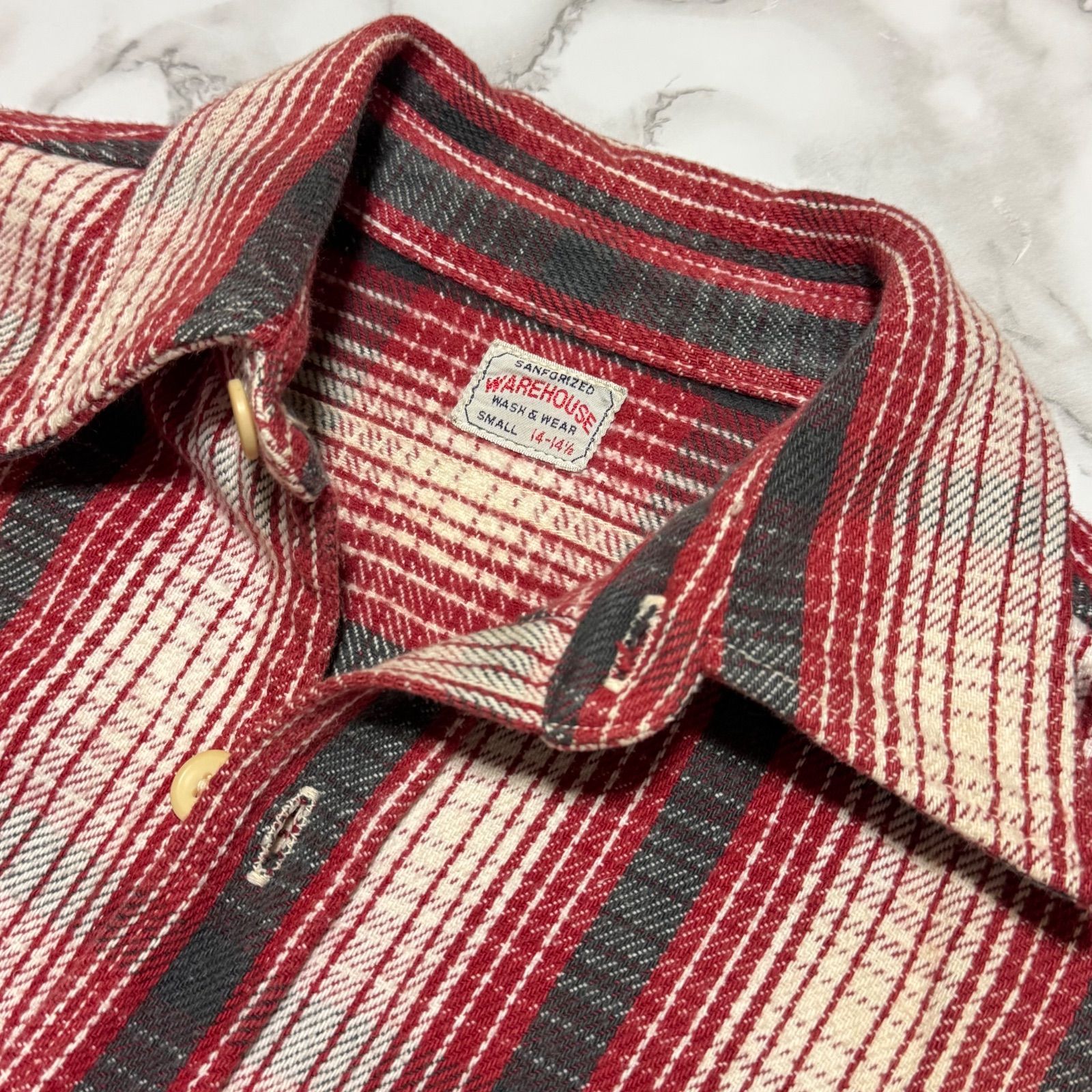 希少【WAREHOUSE ウェアハウス 【商品名】ネルシャツ シャツ 長袖
