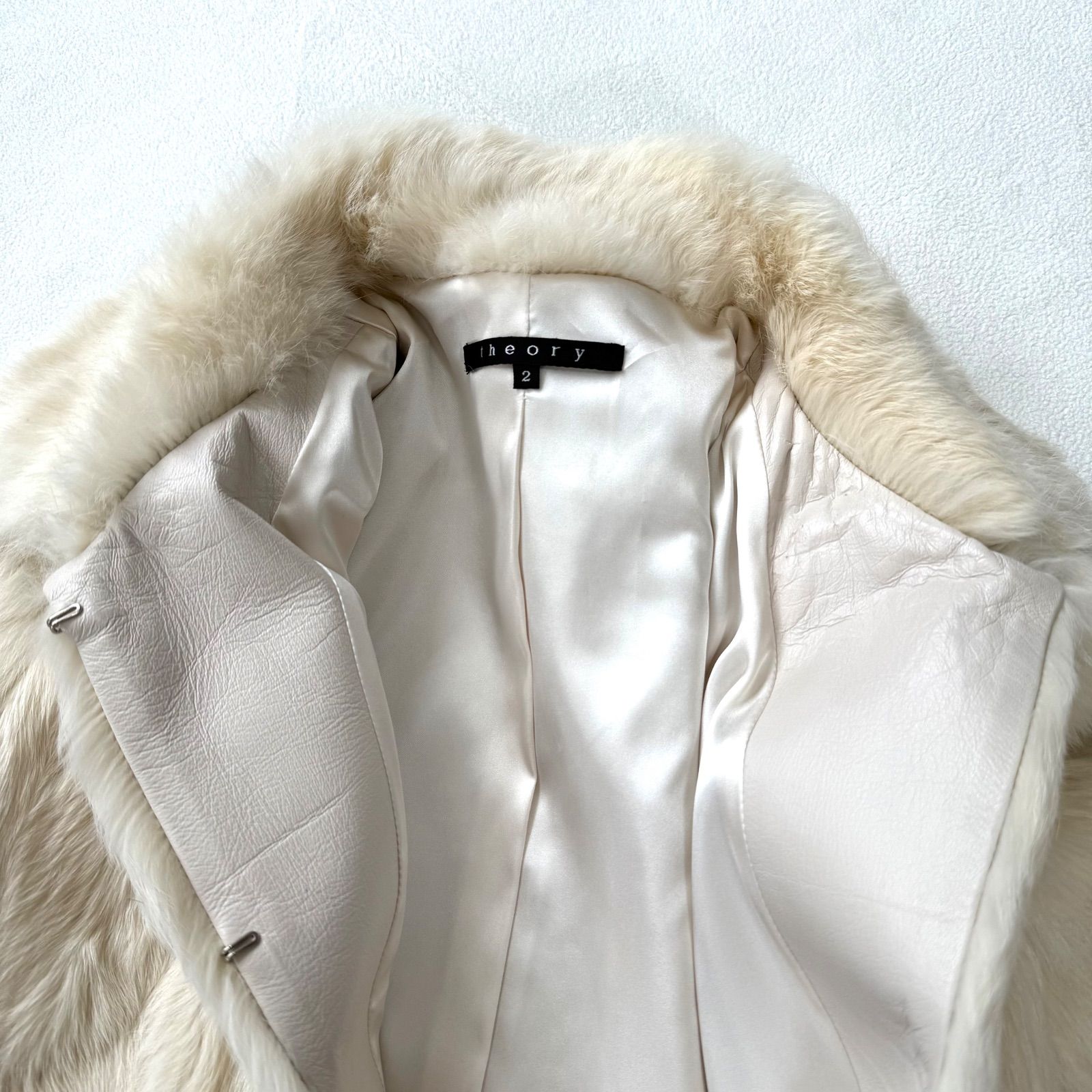 極美品・サイズ2✨セオリー ラビットファー 毛皮コート ロング コート