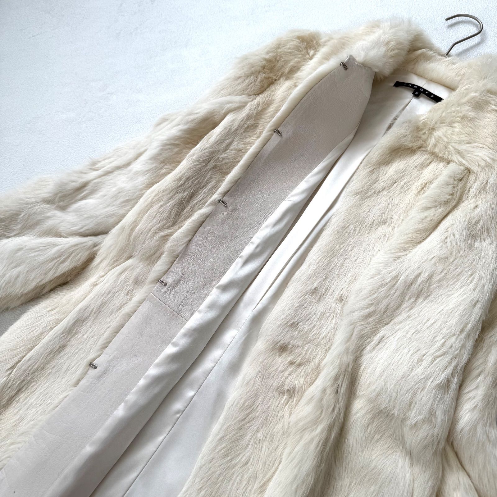 極美品・サイズ2✨セオリー ラビットファー 毛皮コート ロング コート