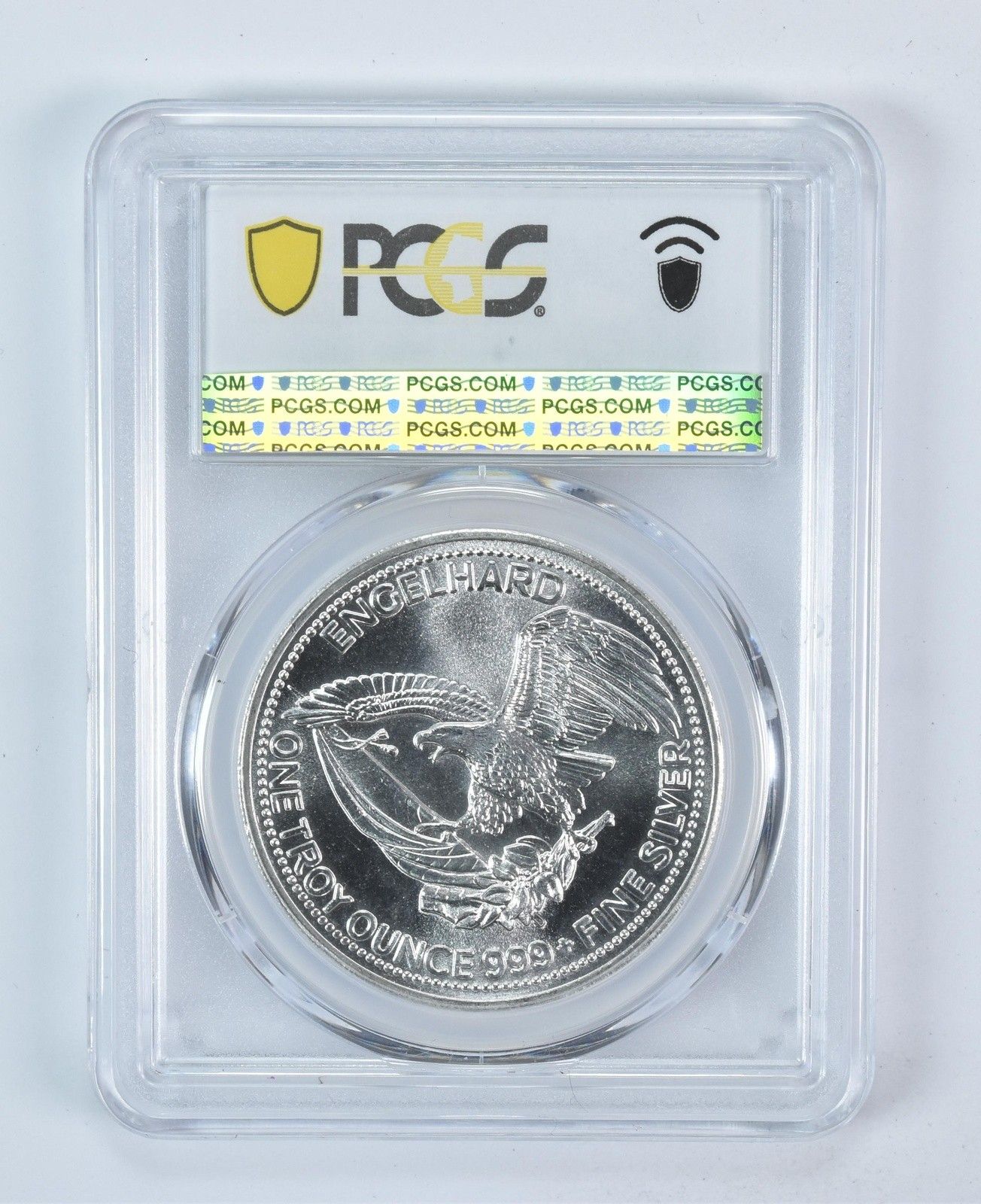 1985年 エンゲルハード プロスペクター 1オンス シルバー ラウンド イーグル リバース MS 67 PCGS