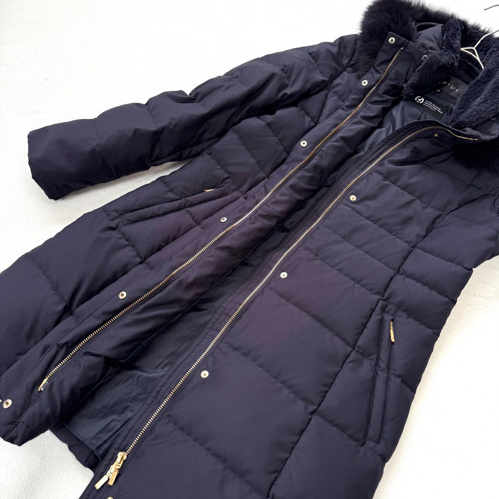 極美品・38✨インディヴィ 3way フォックス ファー ロング ダウン