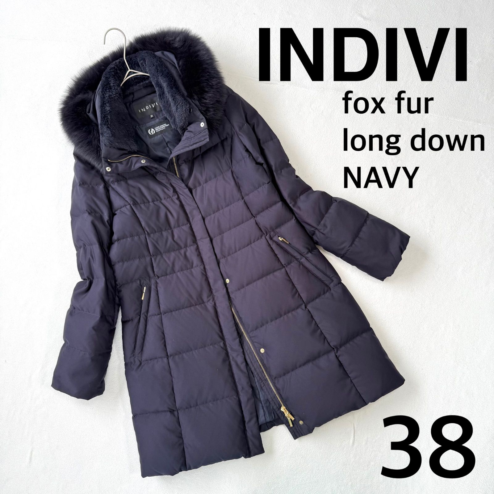 たーちん様【極美品】INDIVI ダウンコート ジャケット ファー インディヴィ 極美品・38✨インディヴィ 3way フォックス ファー ロング ダウン