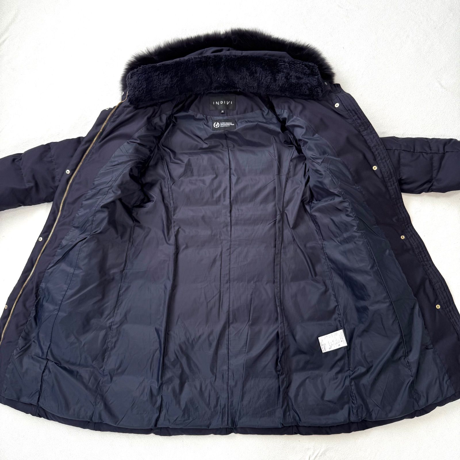 たーちん様【極美品】INDIVI ダウンコート ジャケット ファー インディヴィ 極美品・38✨インディヴィ 3way フォックス ファー ロング ダウン