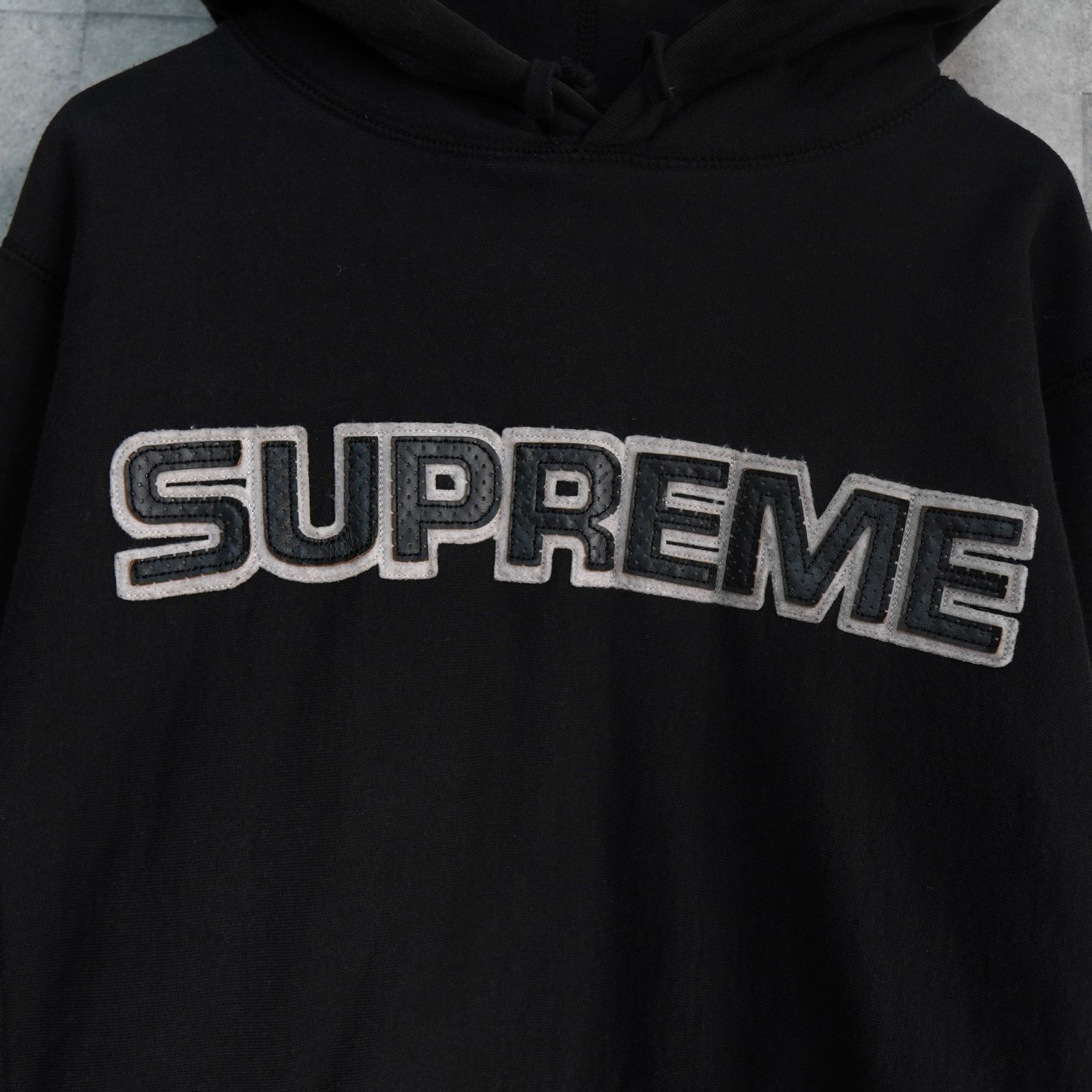 Supreme Perforated Leather Hooded Sweatshirt シュプリーム 