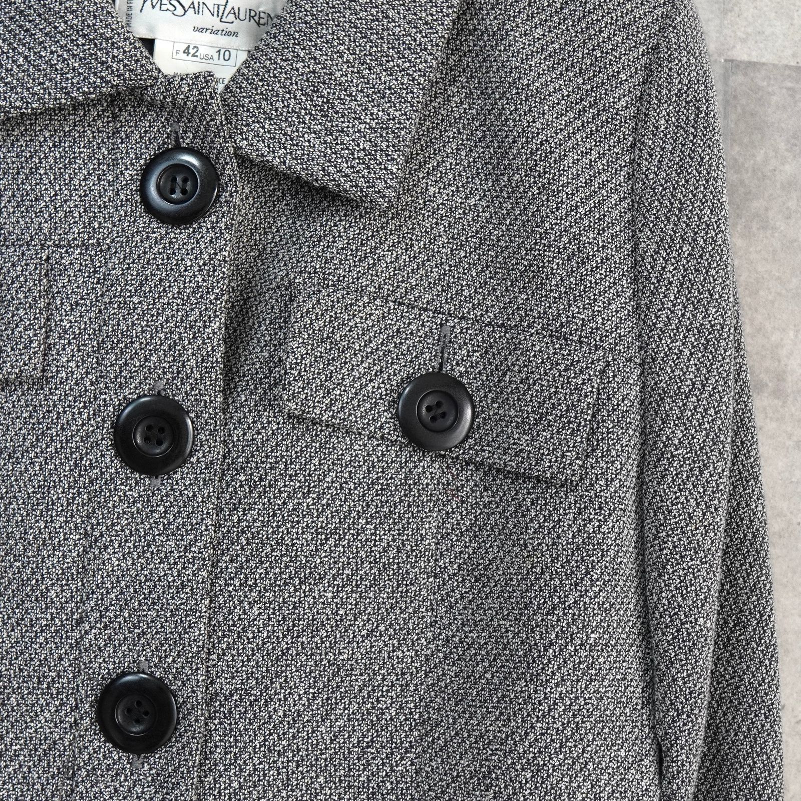 イヴサンローラン ヴィンテージ ツイード ジャケット グレー