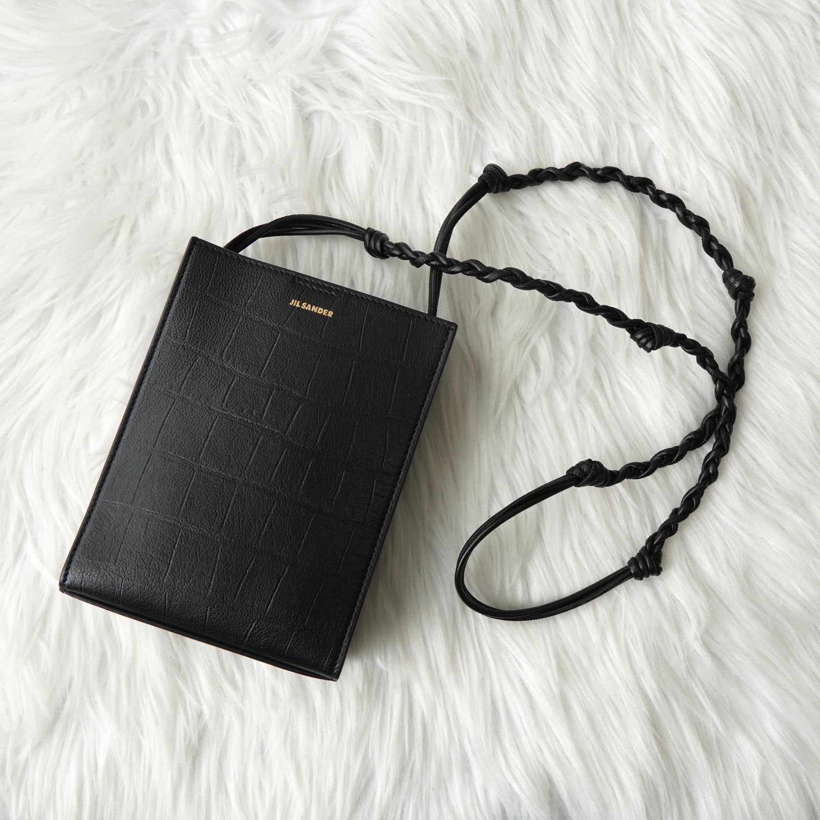 ジルサンダー タングル スモール ロゴ レザー ショルダーバッグ ブラック