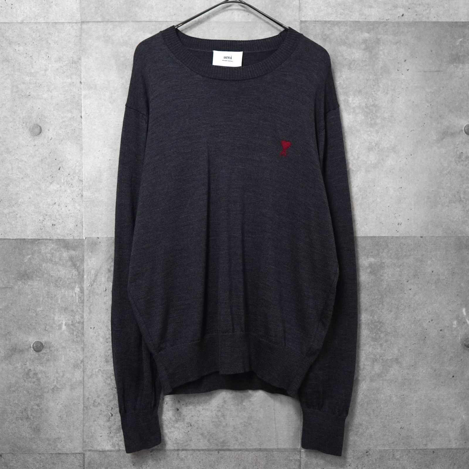 アミパリ アミ パリス ハート ウール ニット グレー