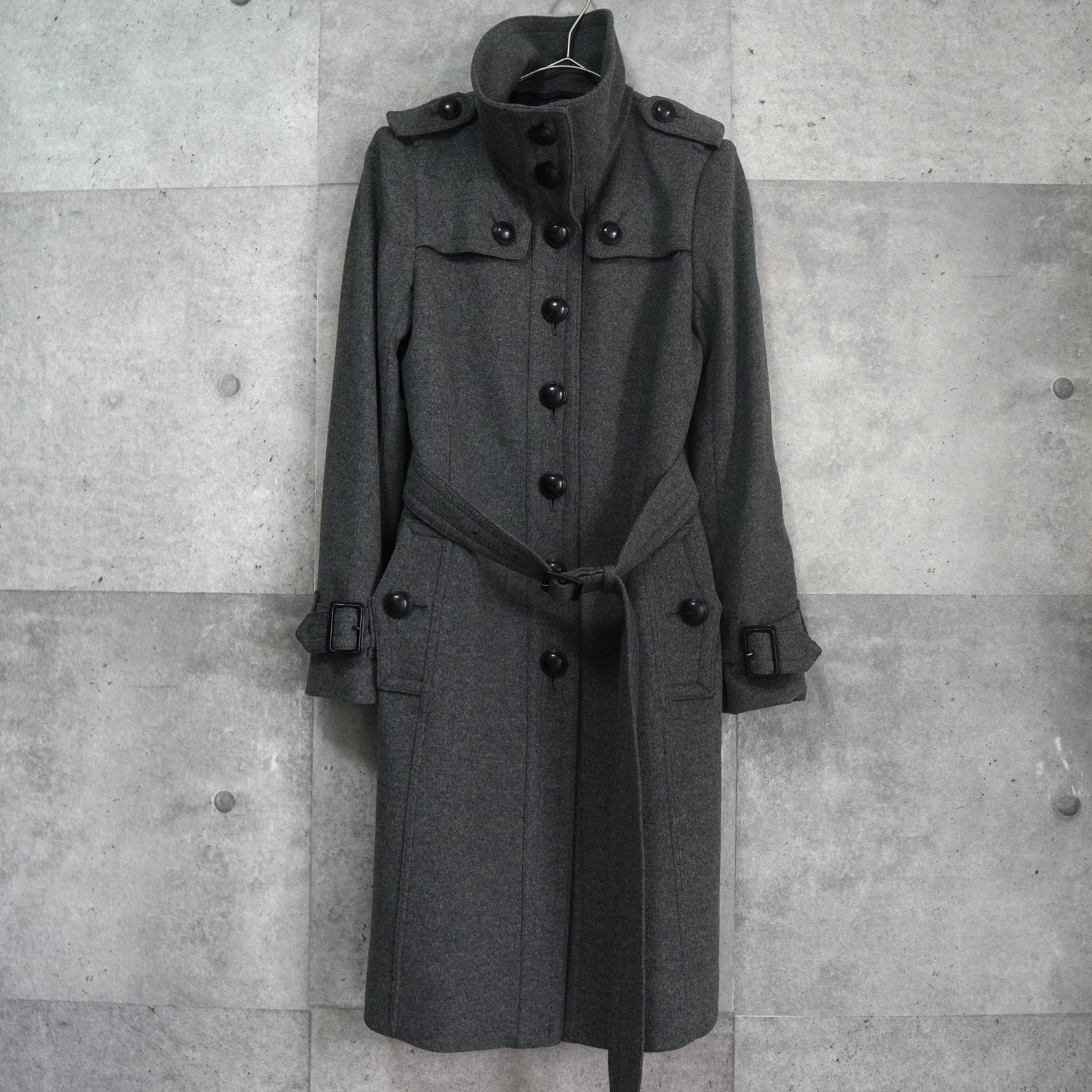 バーバリー リアル フォックスファー カシミヤ ウール ロゴボタン