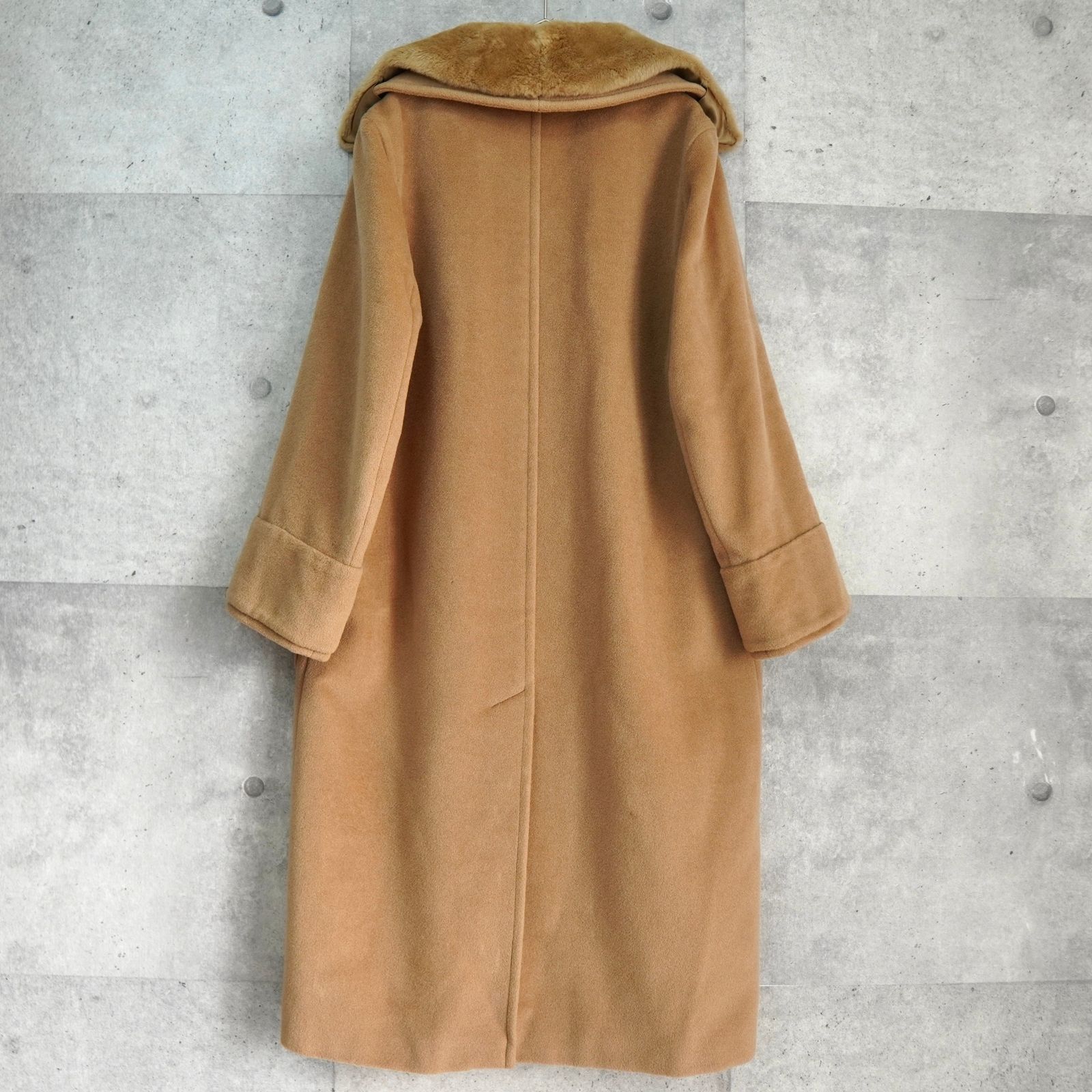 マックスマーラ ファーコート ウールコート キャメル レディース