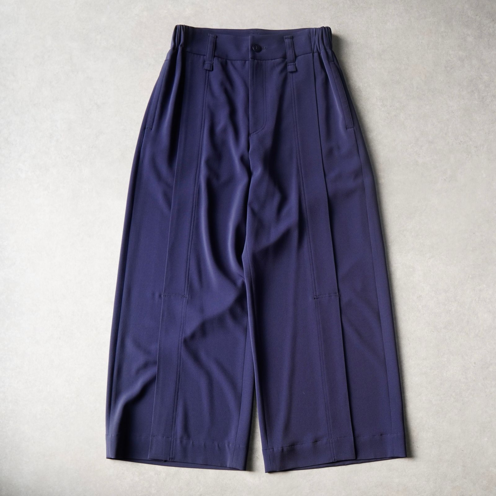 イッセイミヤケ ワイドスラックス ネイビー レディース