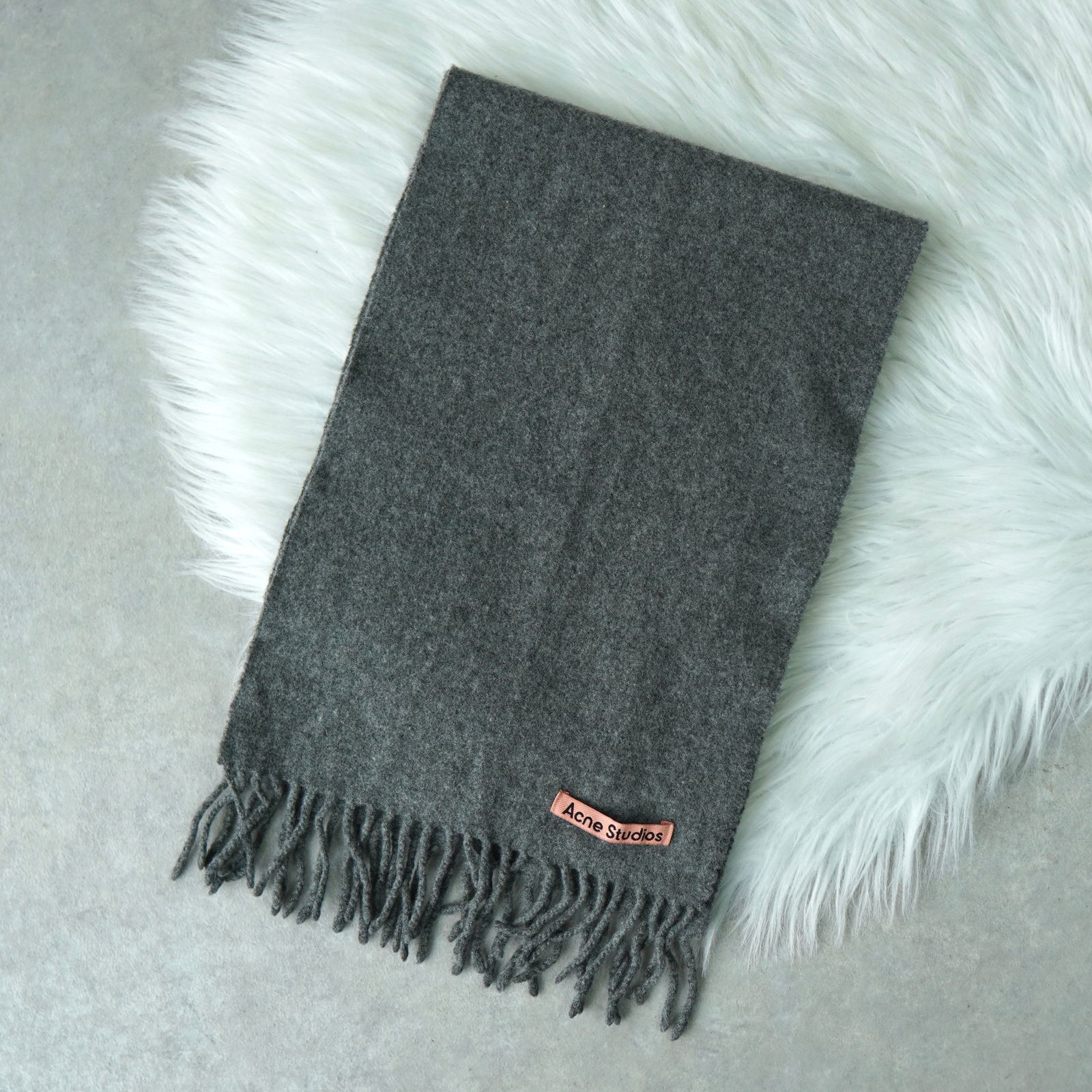 アクネ ストゥディオズ ウール マフラー ストール グレー