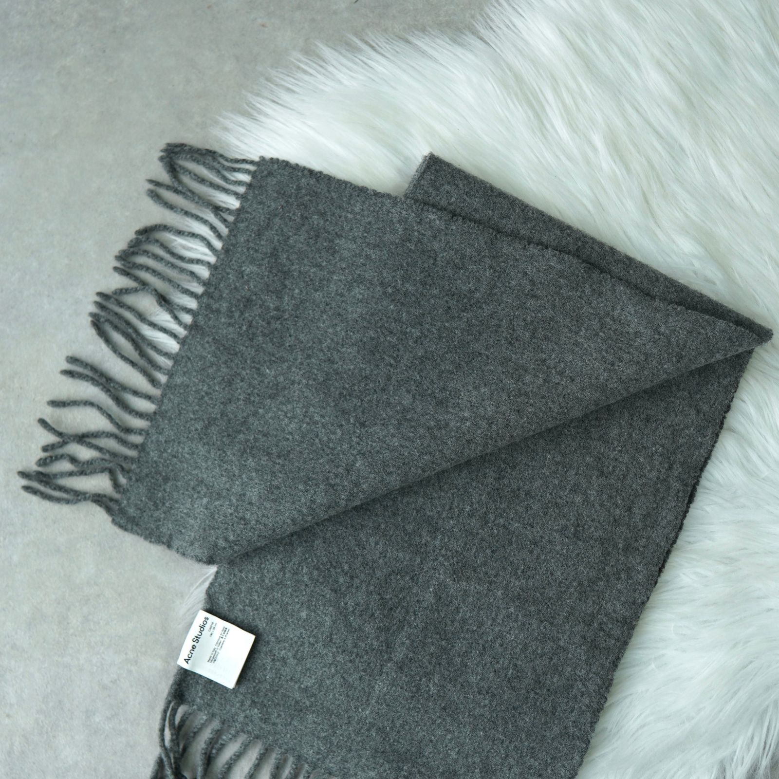  アクネ ストゥディオズ ウール マフラー ストール グレー マフラー 小物