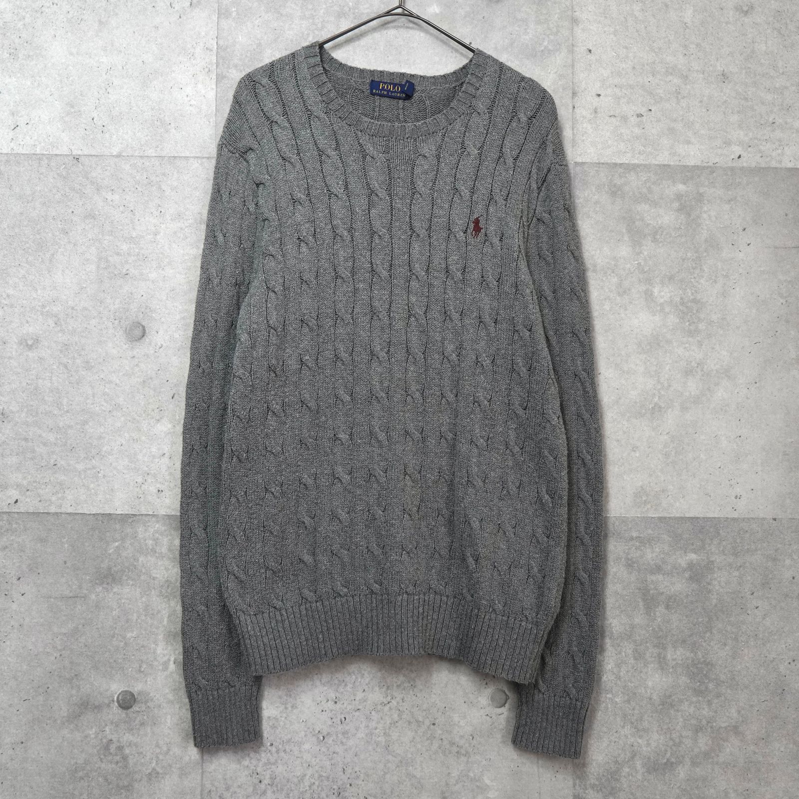 ポロ ラルフローレン スモールポニーロゴ ケーブル編み コットン