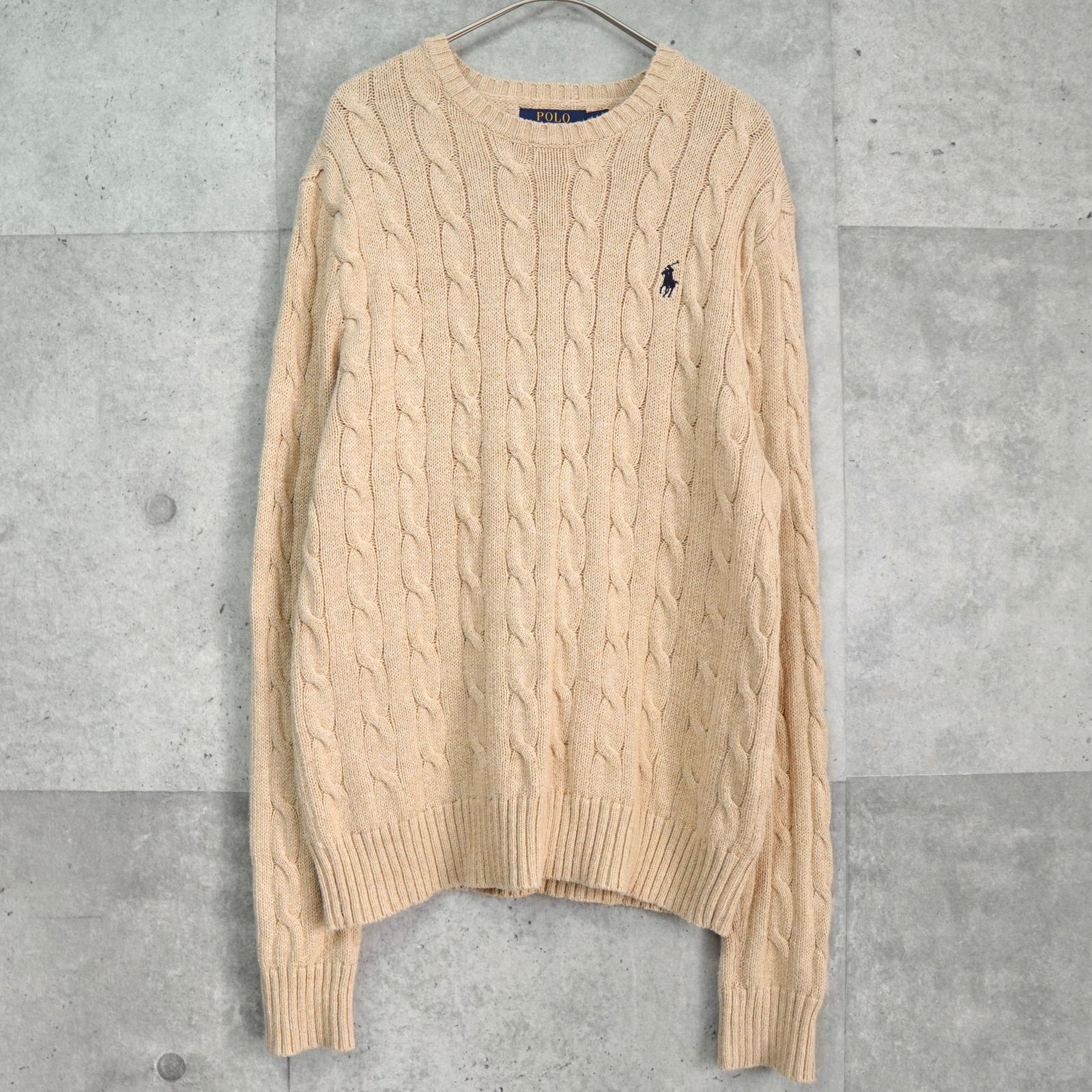 ポロ ラルフローレン ケーブル編み コットン ニット ベージュ