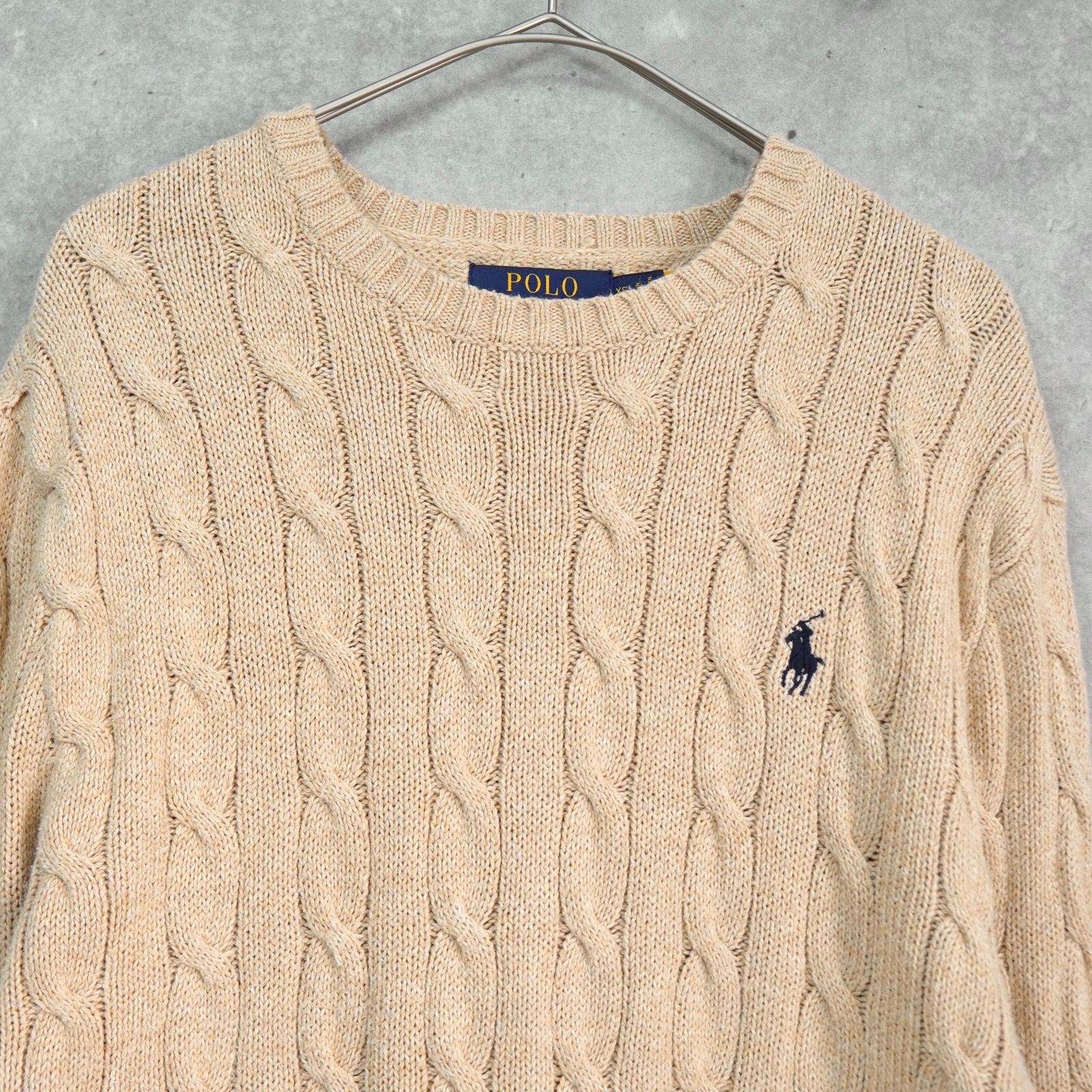 ポロ ラルフローレン ケーブル編み コットン ニット ベージュ
