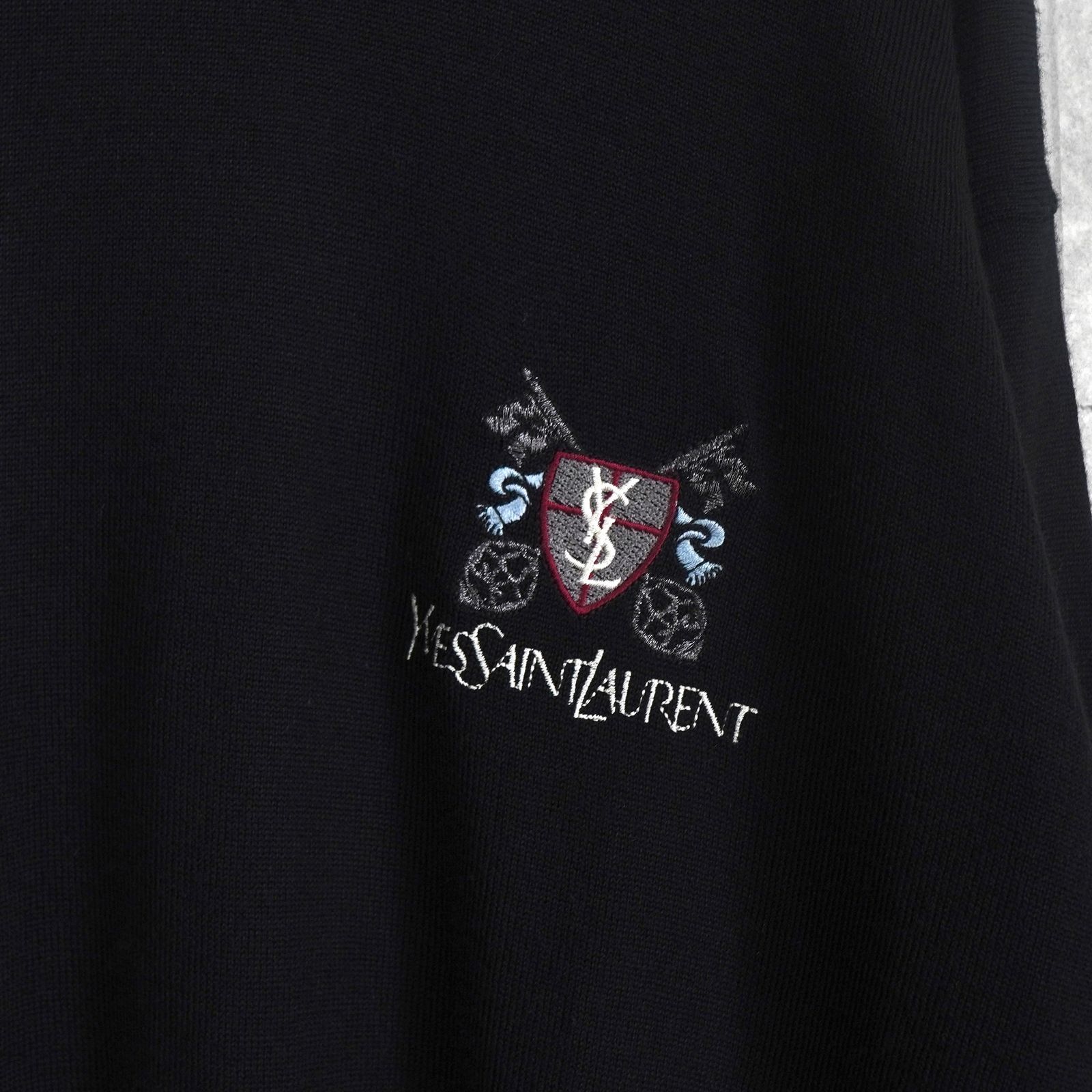 イヴ サンローラン ヴィンテージ YSLロゴ エンブレム モックネック