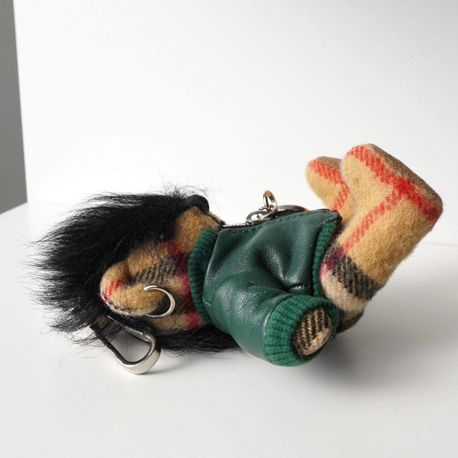 バーバリー ベア レザー キーリング キーホルダー チャーム ブラック ダグ付き♥品