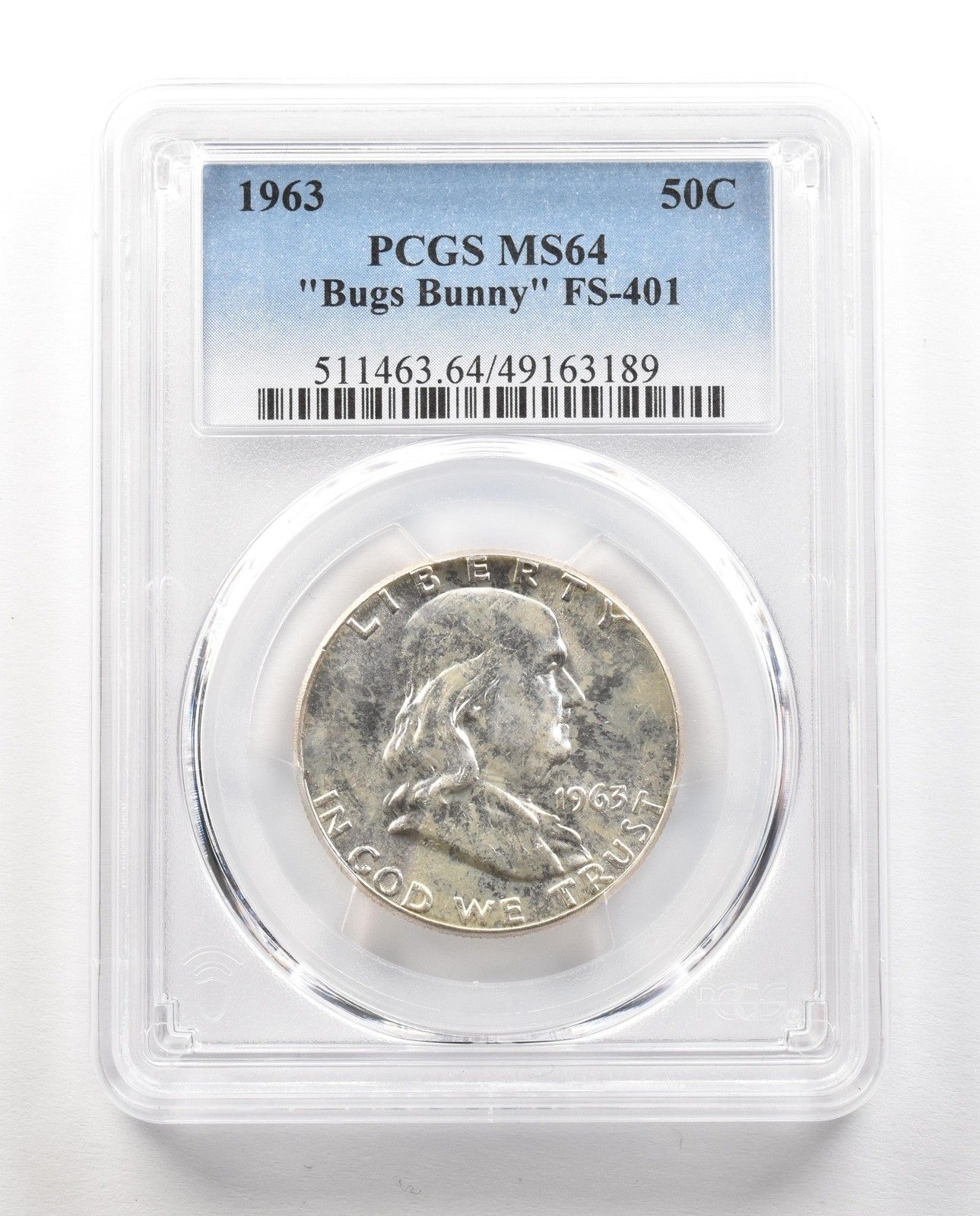 1963年 フランクリン ハーフダラー バッグス・バニー FS-401 MS64 PCGS