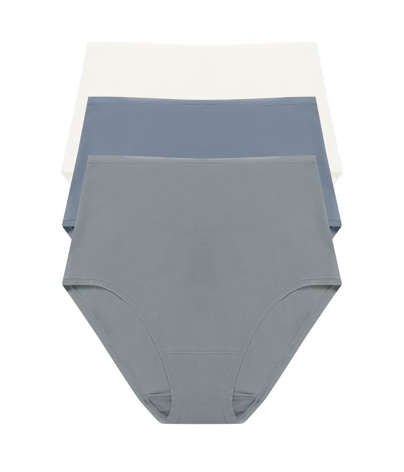 (取寄) ナトリ レディース ブリス ベア コットン ハイ ウェスト ブリーフ 3-パック Natori women Bliss Bare Cotton High Waist Brief 3-Pack Seaglass/Country Blue/Ivory ナトリ レディース アンダーウェア パンツ ハイウエスト コットン