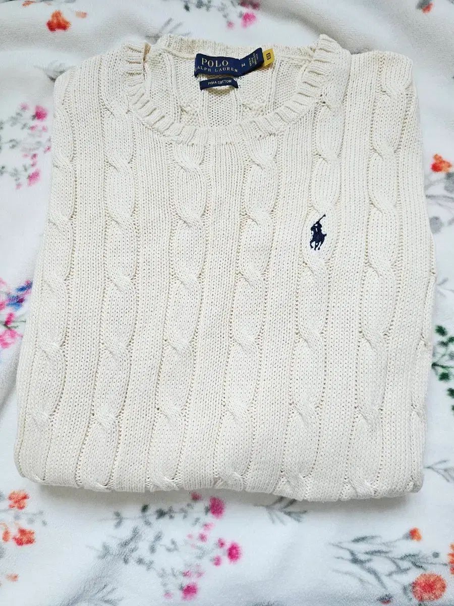ポロ ラルフローレン ケーブルニット アイボリー m - メルカリ