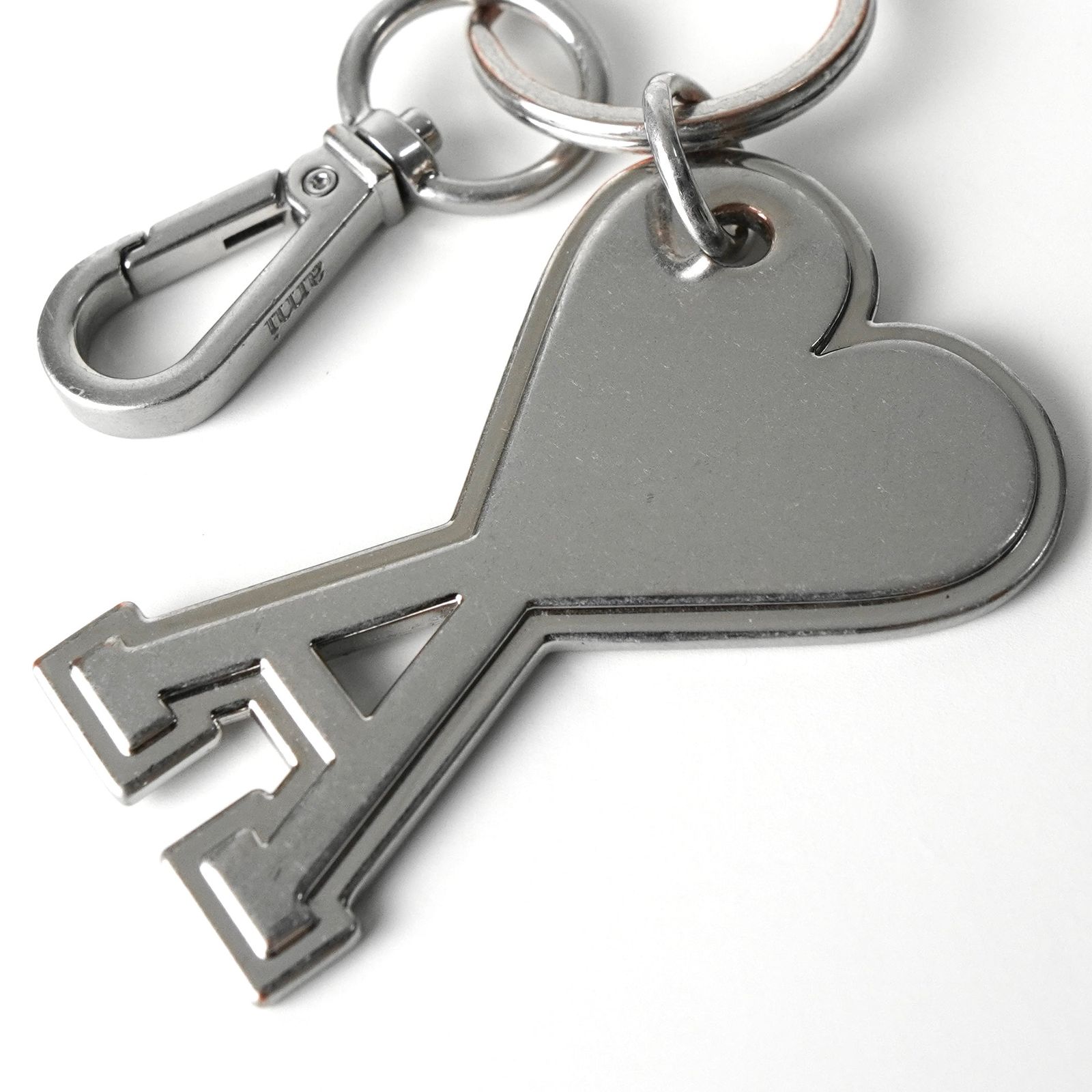 アミパリ アミ パリス ハートロゴ シルバー キーリング キーホルダー チャーム