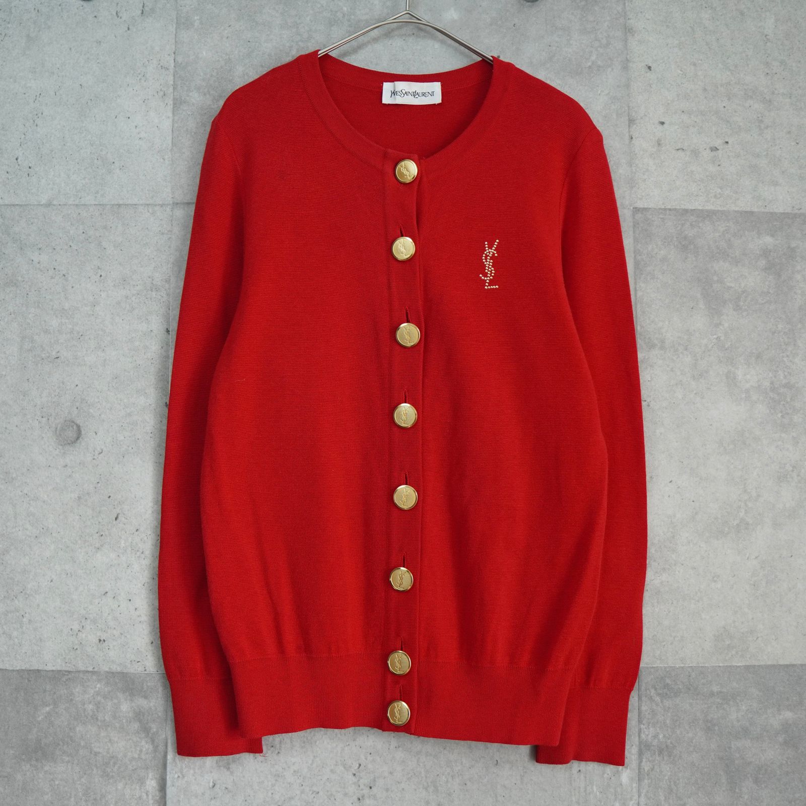 イヴサンローラン ヴィンテージ YSLロゴ 金ボタン コットン