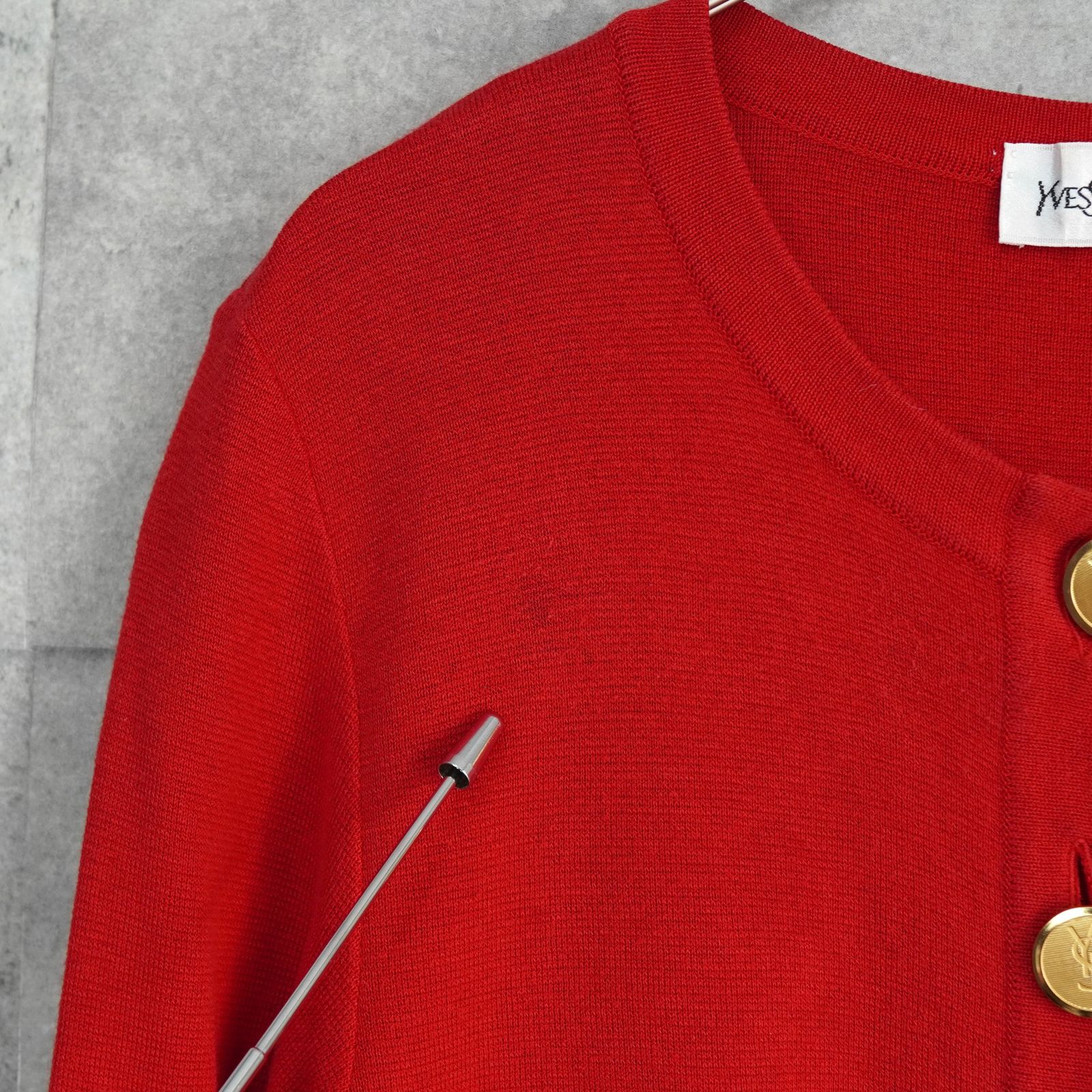 イヴサンローラン ヴィンテージ YSLロゴ 金ボタン コットン