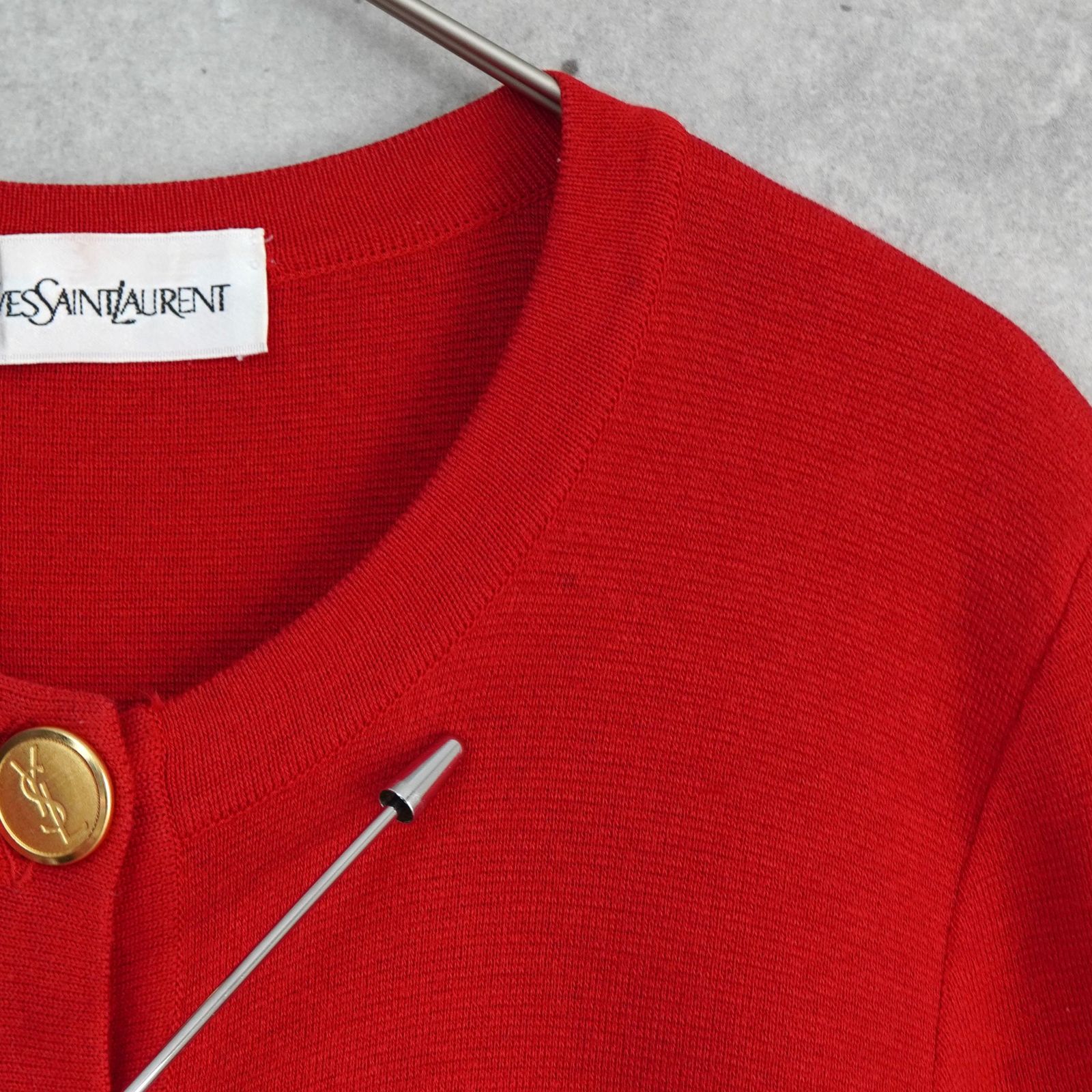 イヴサンローラン ヴィンテージ YSLロゴ 金ボタン コットン