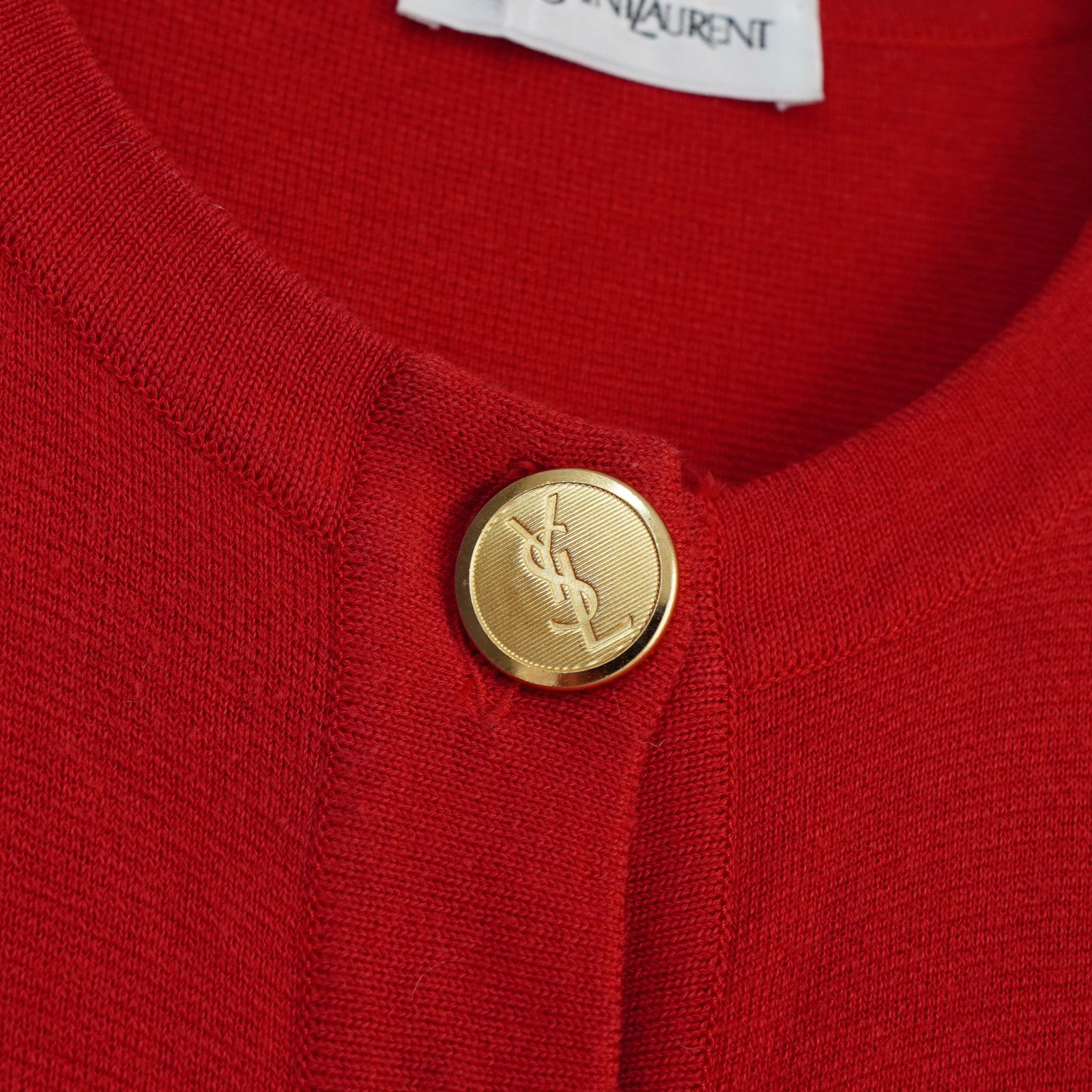 イヴサンローラン ヴィンテージ YSLロゴ 金ボタン コットン
