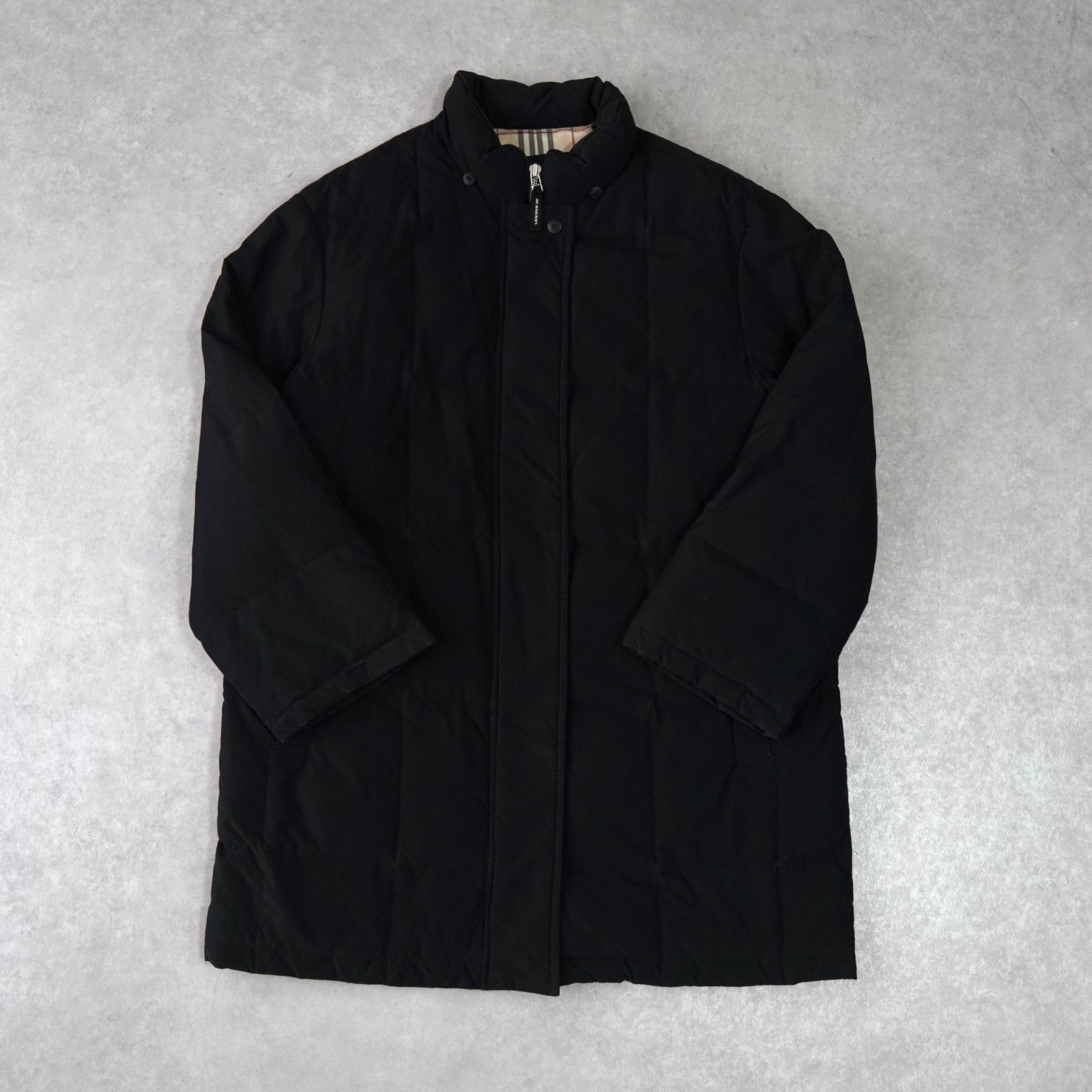 バーバリー ノバチェック裏地 スエード調 ダウンジャケット ダウン