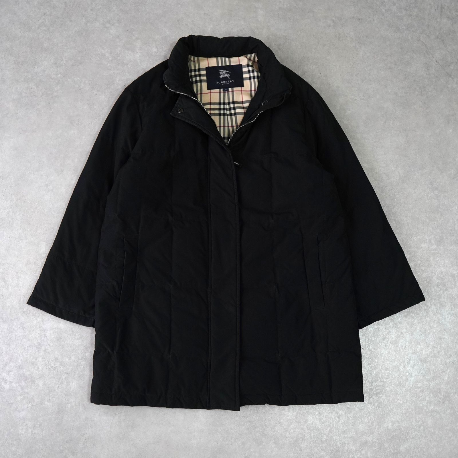 バーバリー ノバチェック裏地 スエード調 ダウンジャケット ダウン