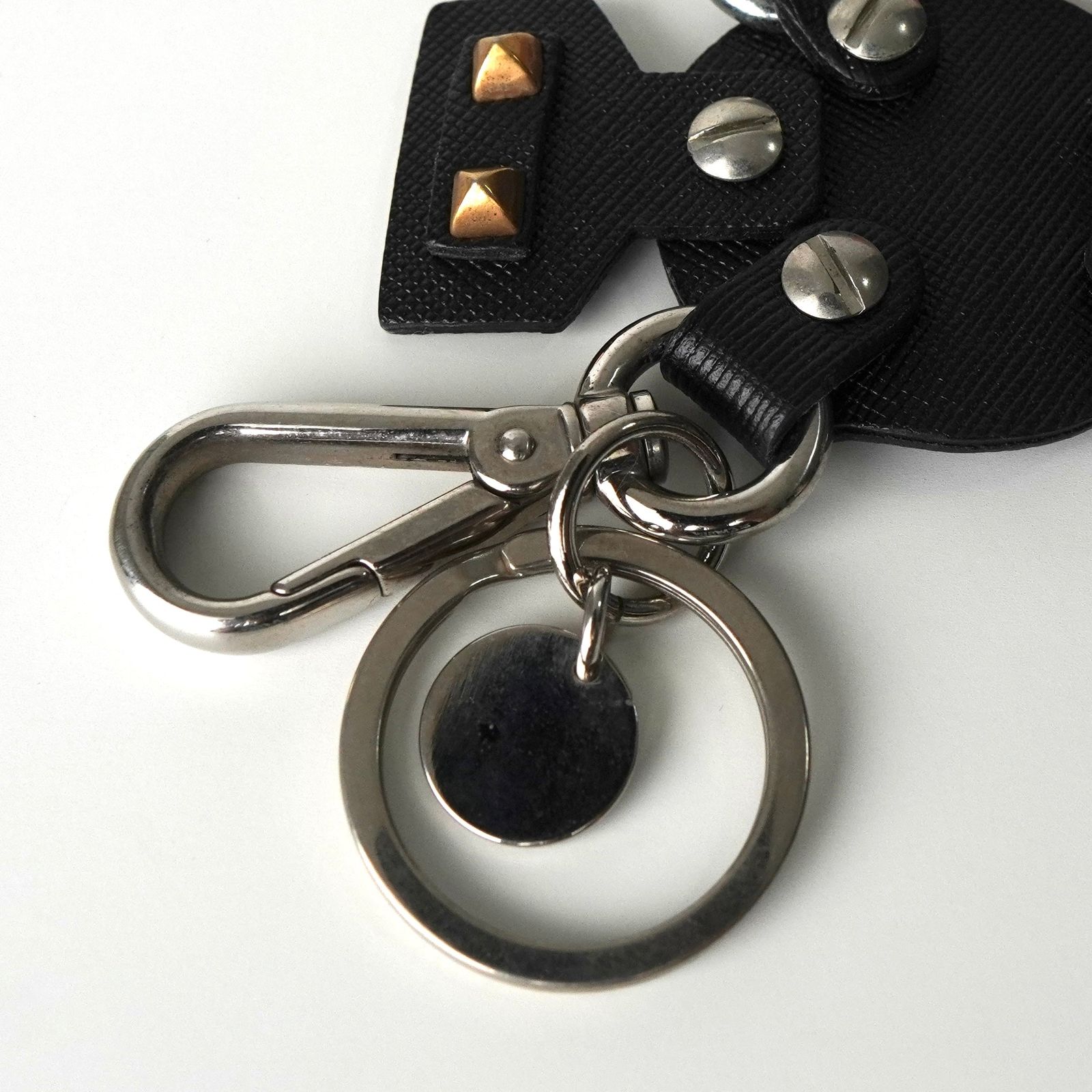 プラダ ロボット サフィアーノレザー キーリング キーホルダー