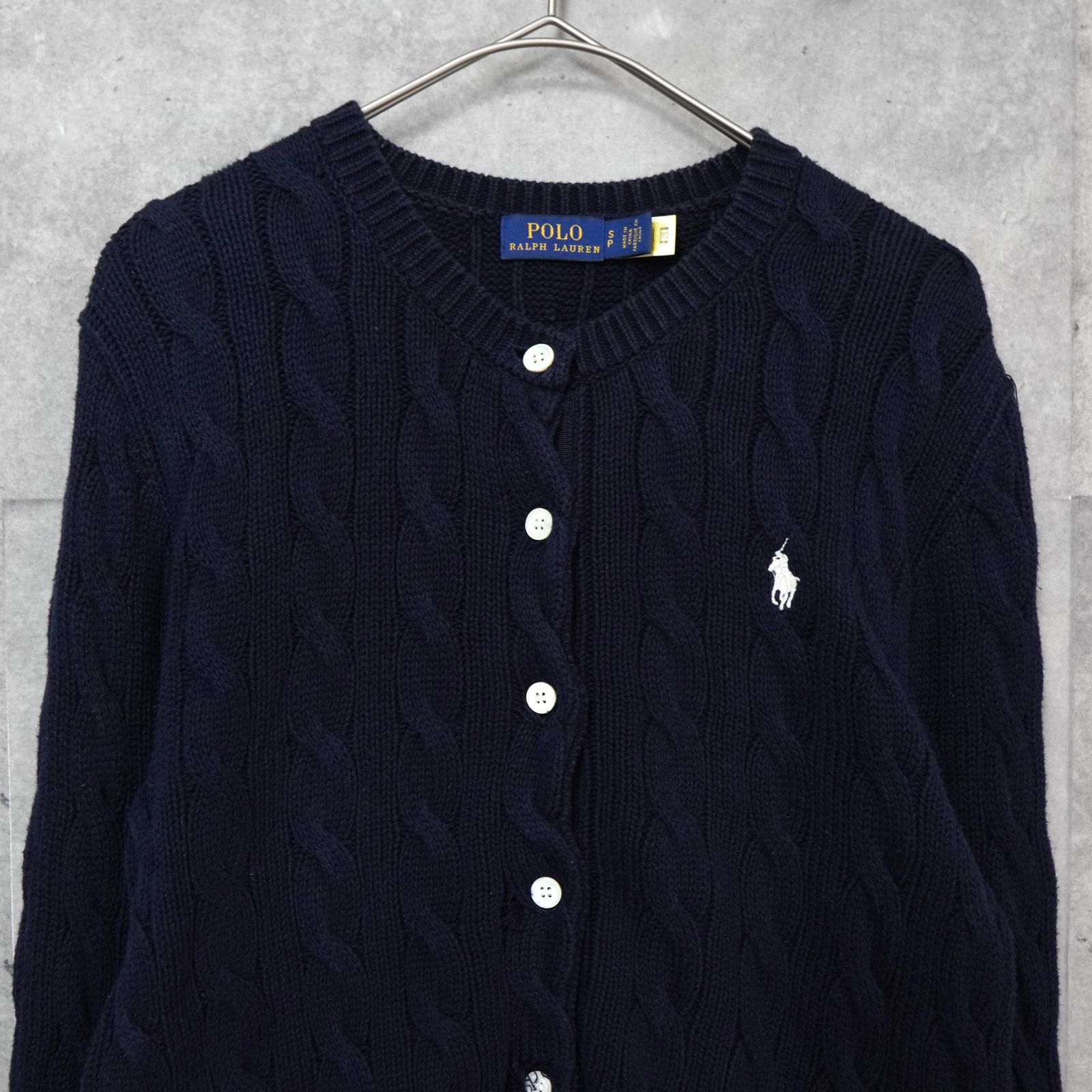 美品✨ ポロラルフローレン❤️コットン ケーブル カーディガン S ネイビー 楽天市場】ポロラルフローレン POLO RALPH LAUREN カーディガン