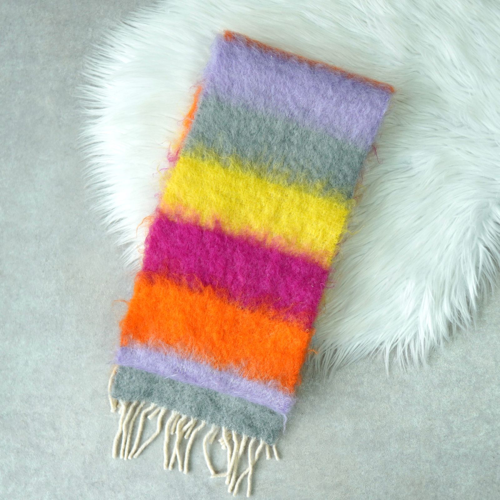  ロエベ アナグラム レザーパッチ モヘア マフラー マルチカラー マフラー 小物