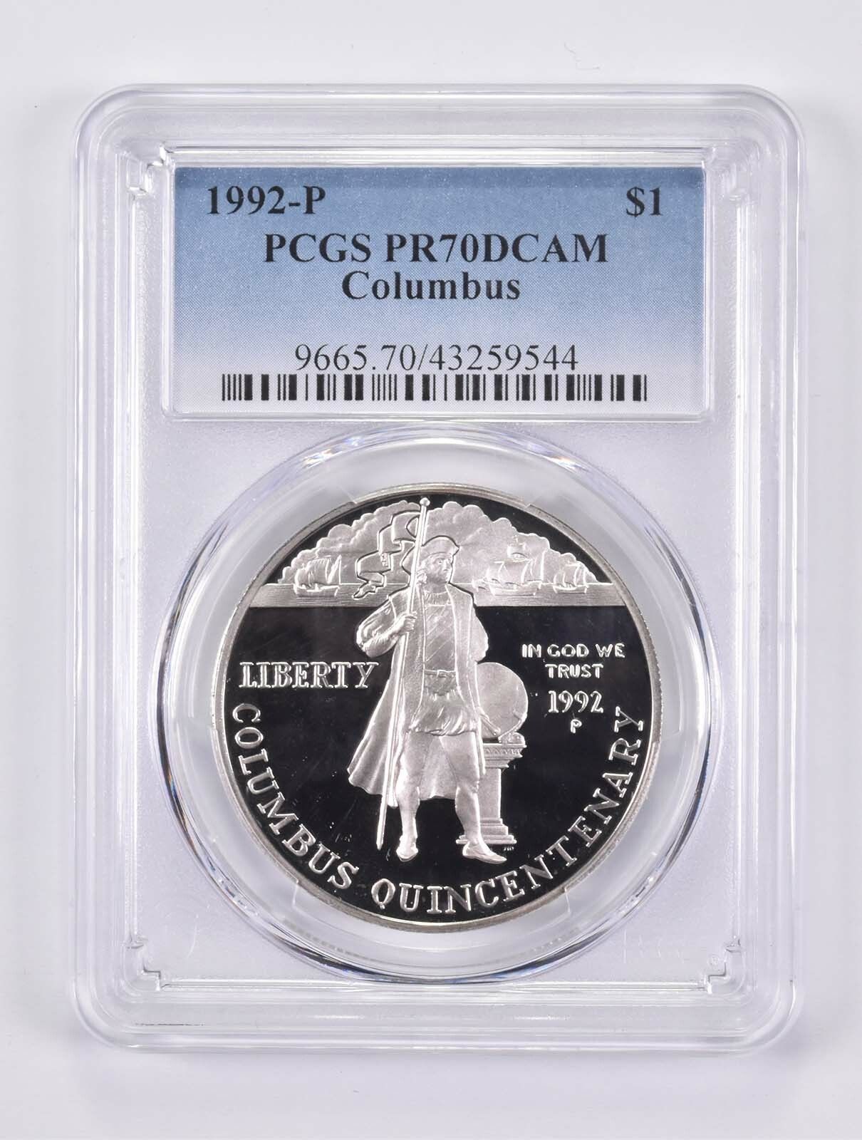 1992 P PR 70 DCAM コロン記念シルバー ダラー PCGS