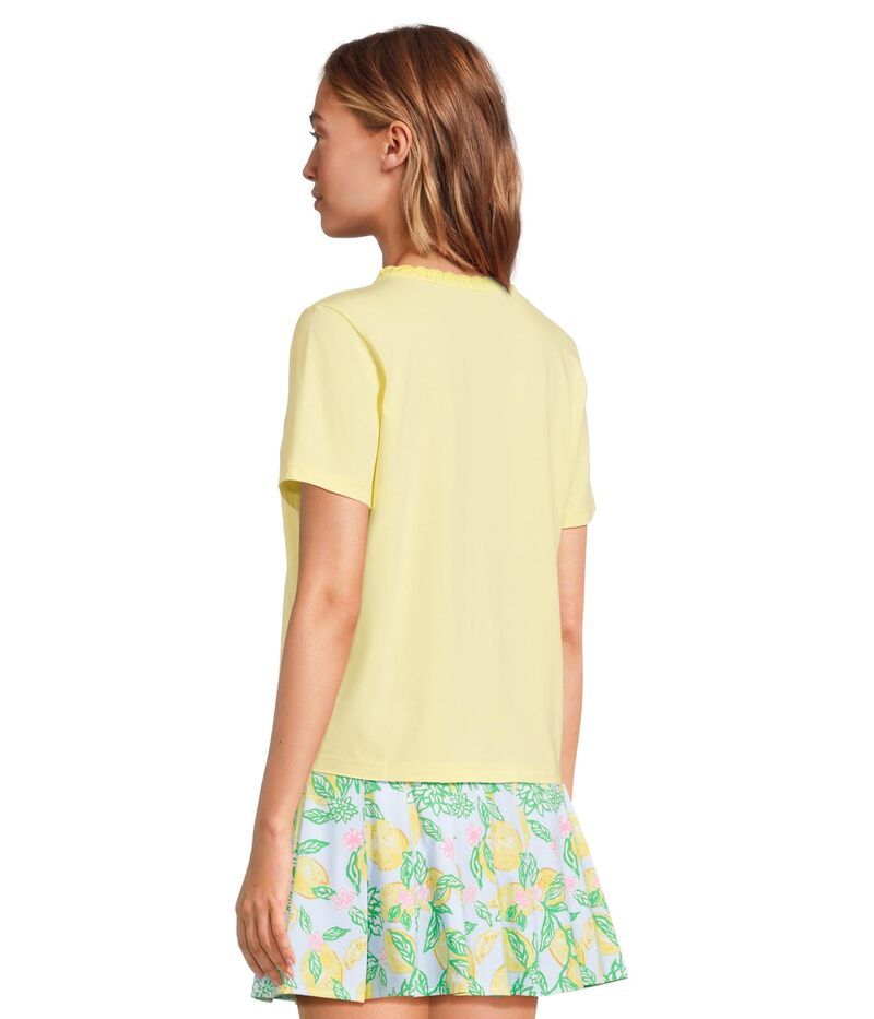 (取寄) リリー ピュリッツァー レディース クローシェ トリムド Lilly Pulitzer women Clairmont Crochet Trimmed Limoncello リリーピュリッツァー レディース トップス シャツ Lilly Pulitzer