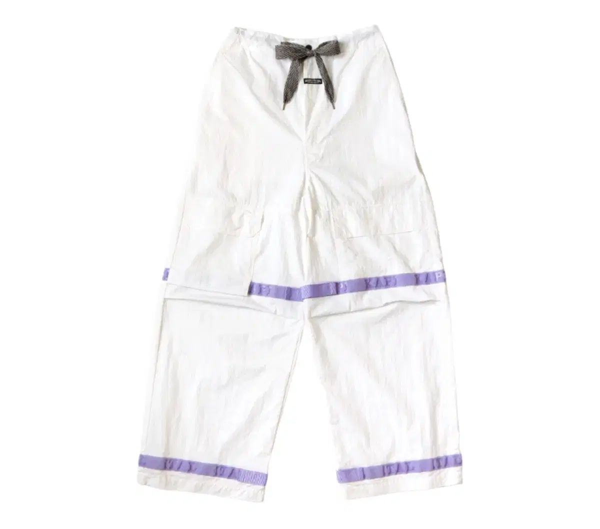 KAPITAL 白 パープル LINE ワイド パンツ