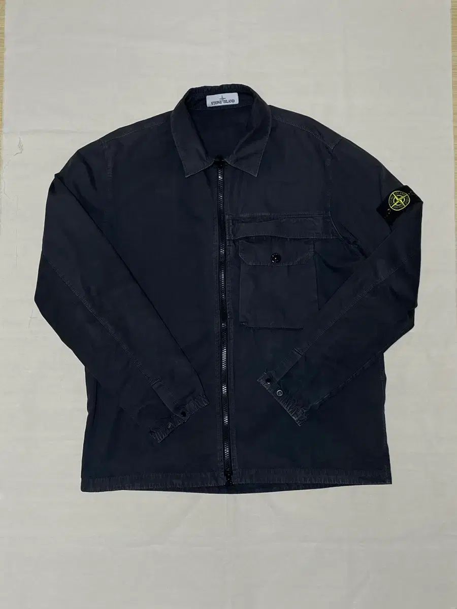 ストーンアイランド オールドエフェクト オーバーサイズシャツ ブラック XL