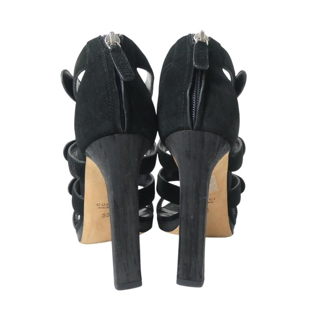 GUCCI グッチ レザー ヒール サンダル チャンキー アンクル ストラップ GUCCI グッチ レザー ヒール サンダル チャンキー アンクル ストラップ