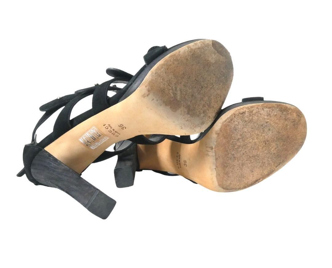 GUCCI グッチ サイズ36 約23㎝ スタッズ 鋲 スエード レザー サンダル