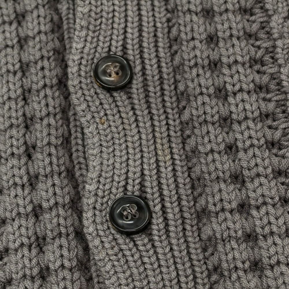 ドルモア/Drumohr:5ゲージ 縄編みショールカラーカーディガン グレー ドルモア/Drumohr:5ゲージ 縄編みショールカラーカーディガン グレー