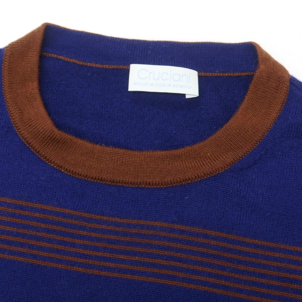 Cruciani クルチアーニ 濃紺ウールクルーネック 44 CRUCIANI（クルチアーニ） CU094 G01F6V GIROCOLLO カラー7色 クルー