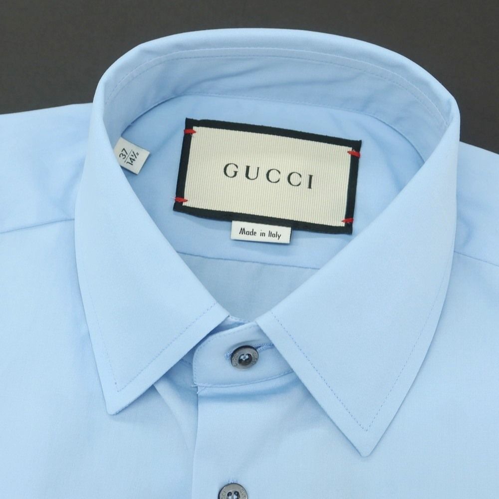 中古】グッチ GUCCI コットン レギュラーカラー ドレスシャツ スカイ