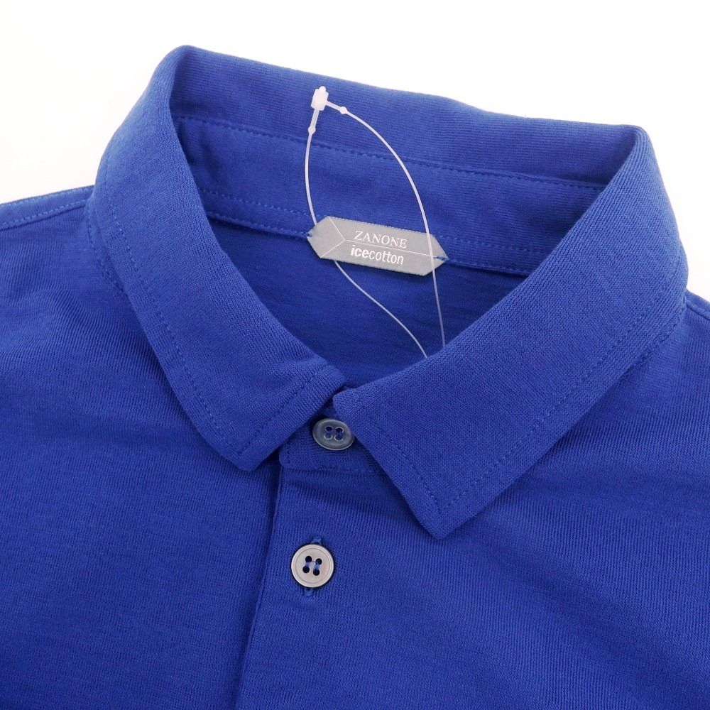 新品】ザノーネ ZANONE アイスコットン 長袖ポロシャツ ブルー【サイズ