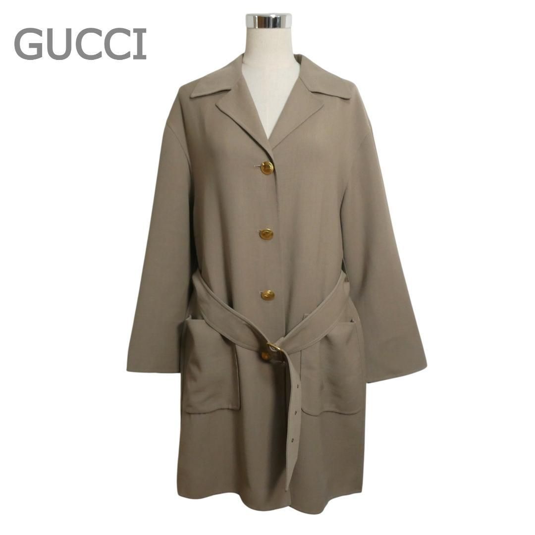 GUCCI ベージュ チェスターコート 中古・古着通販】GUCCI (グッチ) チェスターコート ベージュ サイズ:54